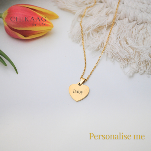 Custom Heart Necklace - Gold