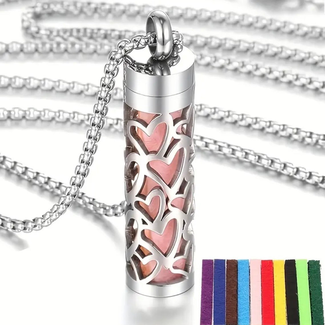 Perfume diffuser necklace - Stainless steel jewelry necklace for men women