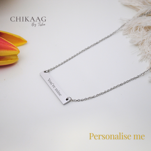 Custom Bar Necklace - Silver