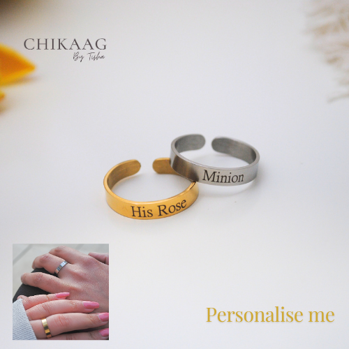 Matching Couple Custom Ring Set - Silver and Gold