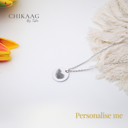 Fingerprints Heart Necklace - Silver