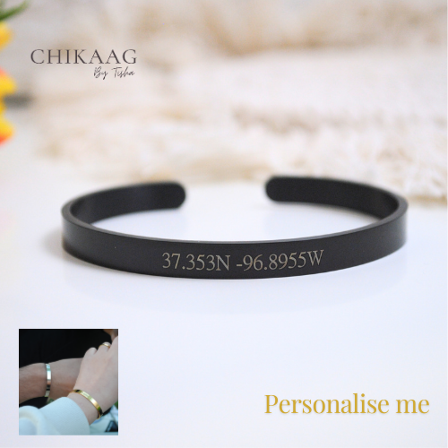 Custom Cuff Bracelet - Black (6mm)