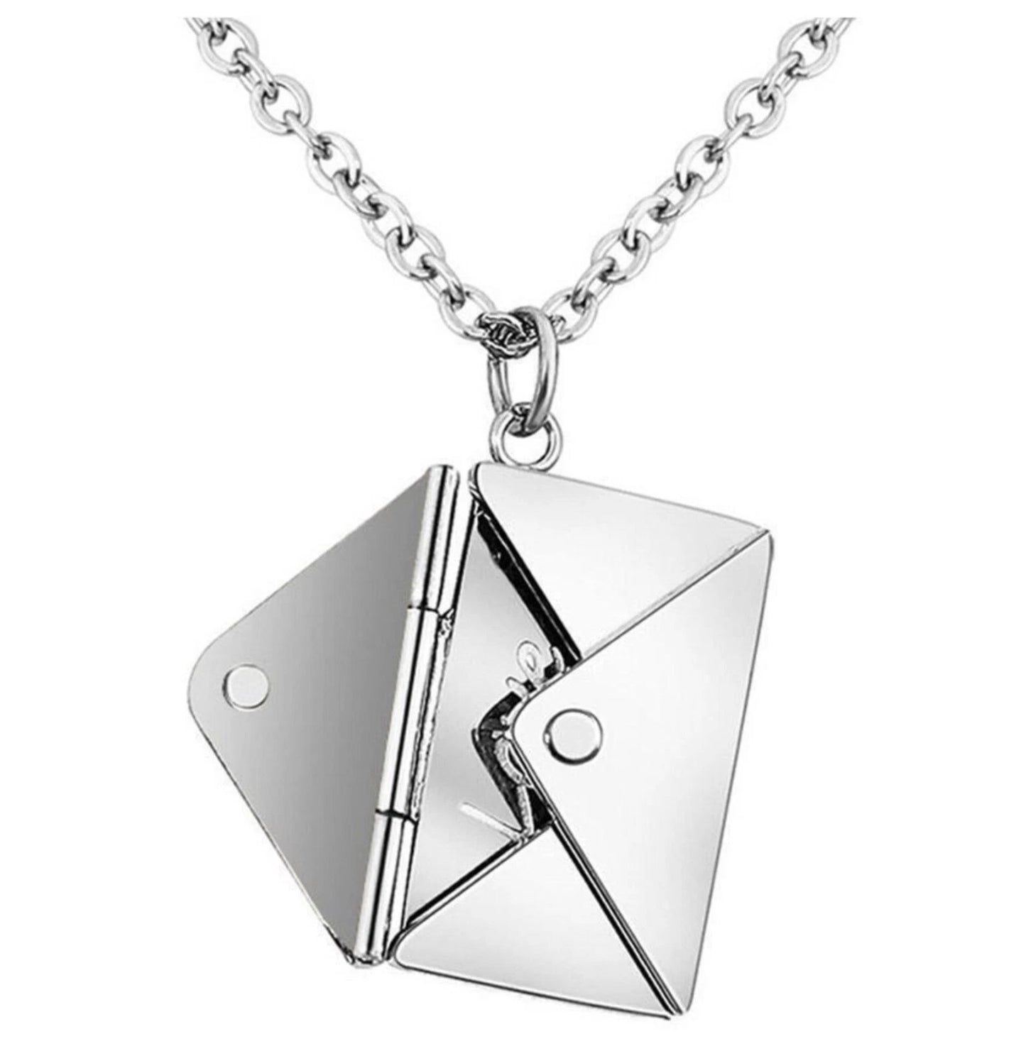 Personalised Envelope necklace with letter in Silver