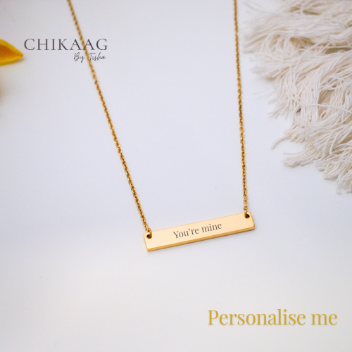Custom Bar Necklace - Gold