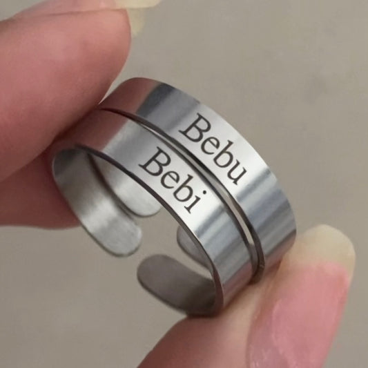 Matching Couple Custom Ring Set - Silver