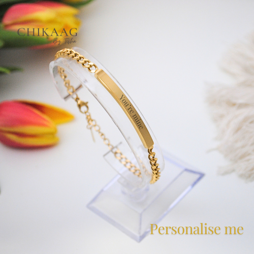 Custom Cuban Link Bar Bracelet - Gold