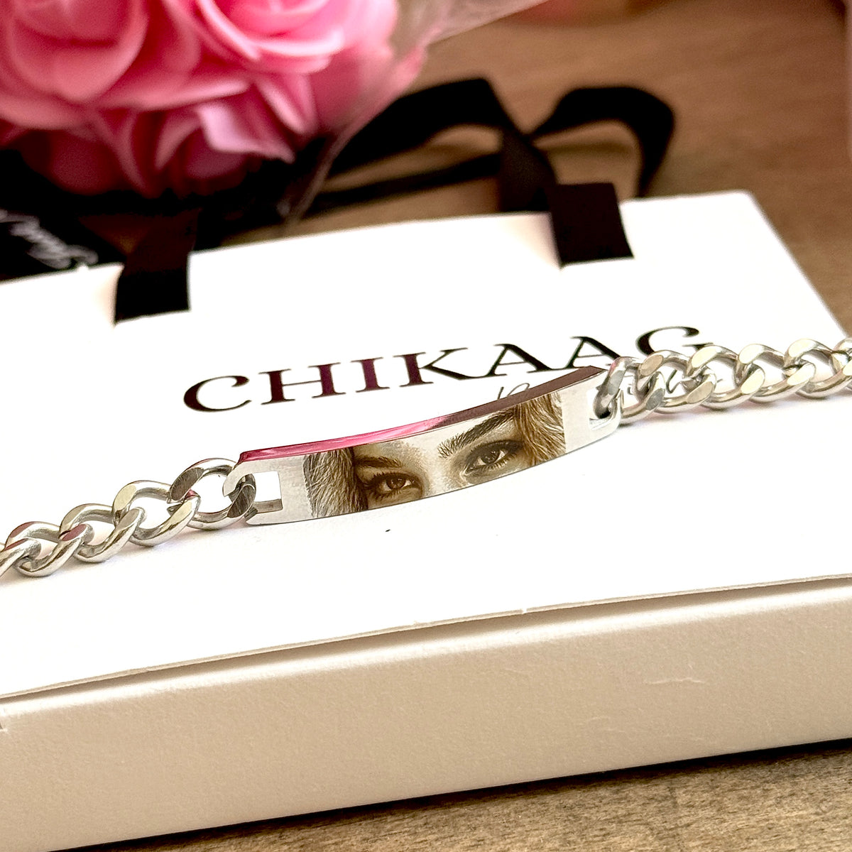 Men’s Custom Cuban Link Bar Bracelet – Silver | Personalised Engraved Bracelet for Men