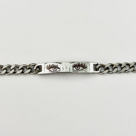 Men’s Custom Cuban Link Bar Bracelet - Silver