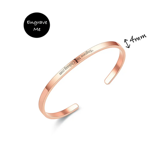 Custom Cuff Bracelet - Rose gold (4mm) - CHIKAAG