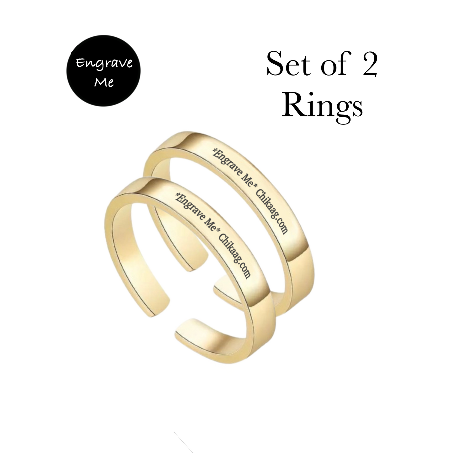 Matching Couple Custom Ring Set - Gold