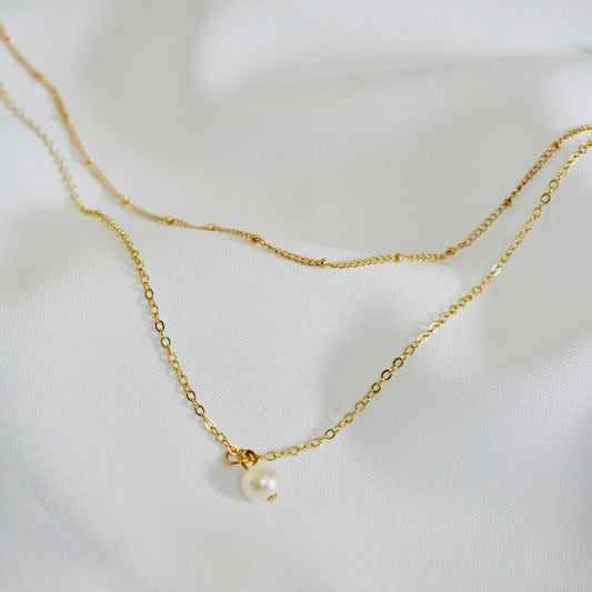 2 layers pearl necklace - Alloy