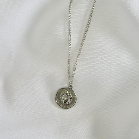 Coin necklace silver- Alloy