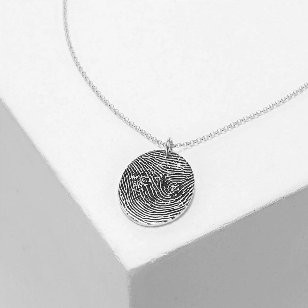 Full fingerprint necklace - Silver