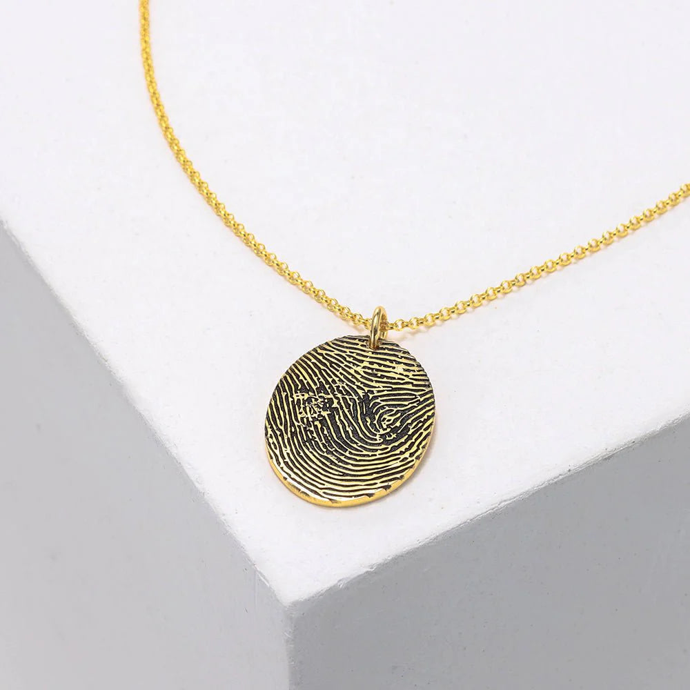 Full fingerprint necklace - Gold