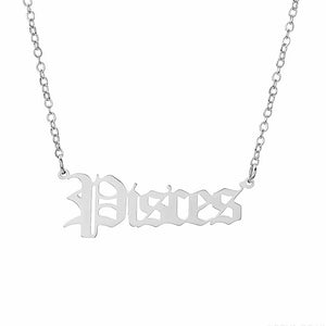 Stainless Steel Zodiac Necklace Pisces Watersafe 💦