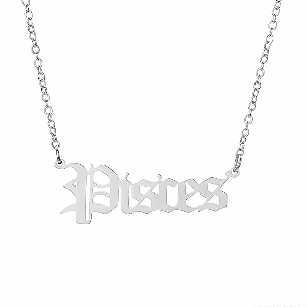 Stainless Steel Zodiac Necklace Pisces Watersafe 💦