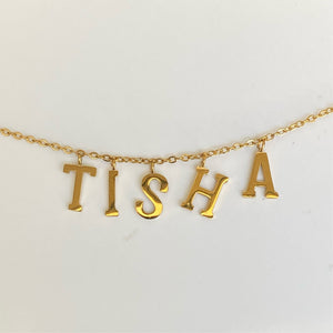 18k Gold Plated stainless steel Custom Name Necklace Watersafe 💦