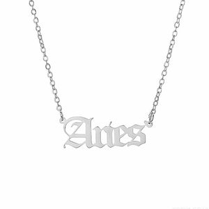 Stainless Steel Zodiac Necklace Aries Watersafe 💦