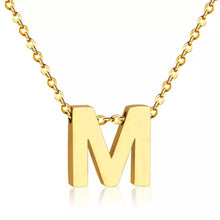Load image into Gallery viewer, Initial Necklace 18k gold Plated stainless steel Watersafe 💦

