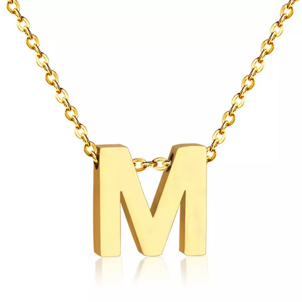 Initial Necklace 18k gold Plated stainless steel Watersafe 💦